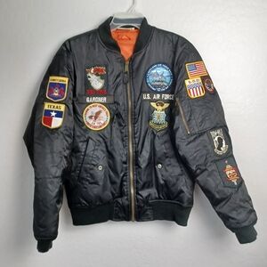 U.S.AIR FORCE PATCHED JACKET MEN'S Size L Color Black